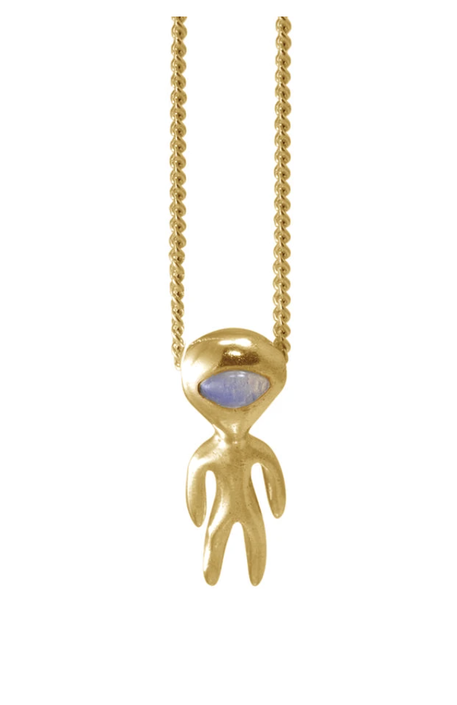 VARON Hola Alien Gold Plated Necklace with Opal - GENERO NEUTRAL
