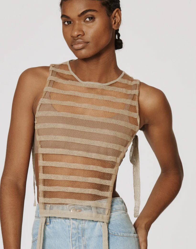 Clear Tie Top in Olive