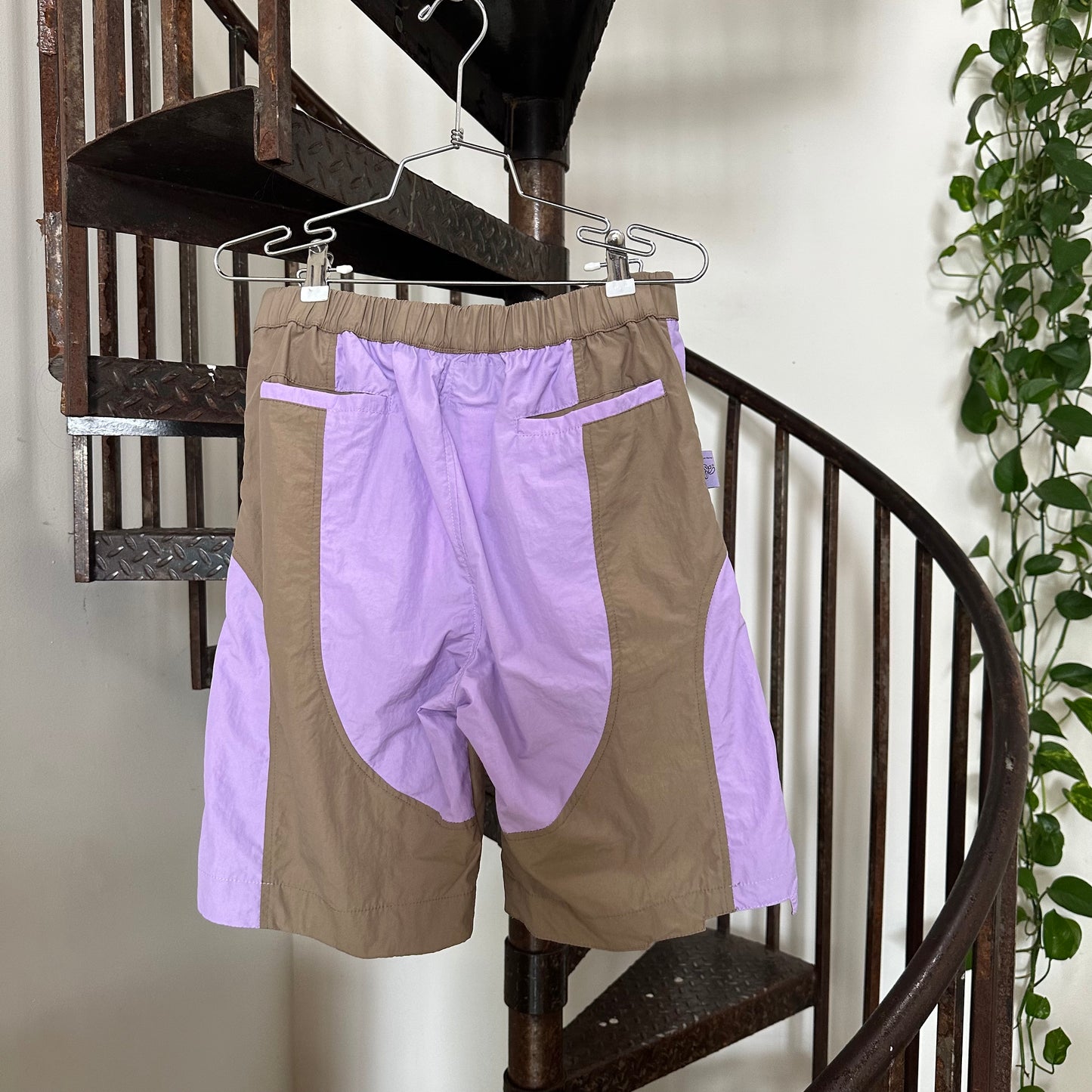 Bicolor Shorts in Brown/Lilac