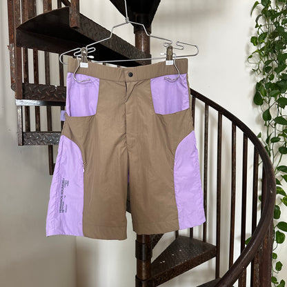 Bicolor Shorts in Brown/Lilac