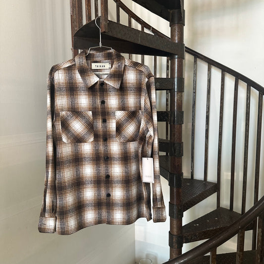 Heavyweight  Plaid Shirt in Brown