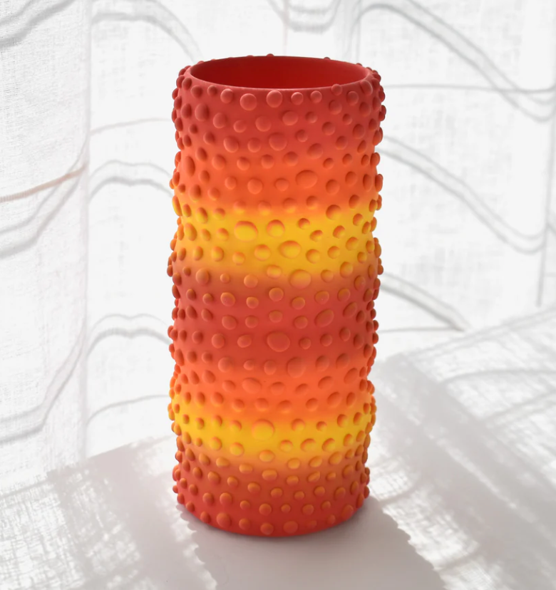 Arbol de Fuego Vase (Tall) in Red/Orange/Yellow Stripe