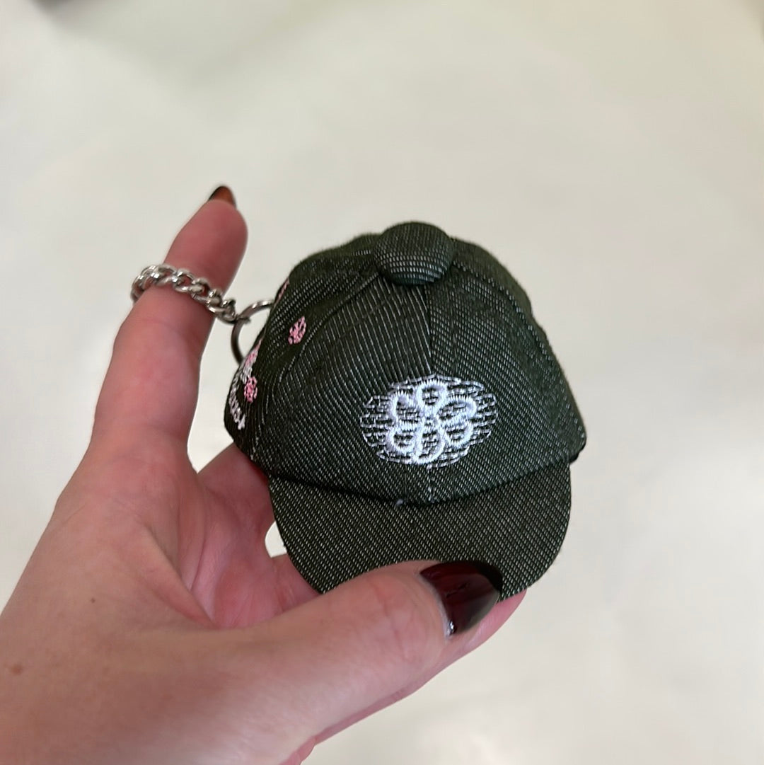 Mini Cap Keychain in Green