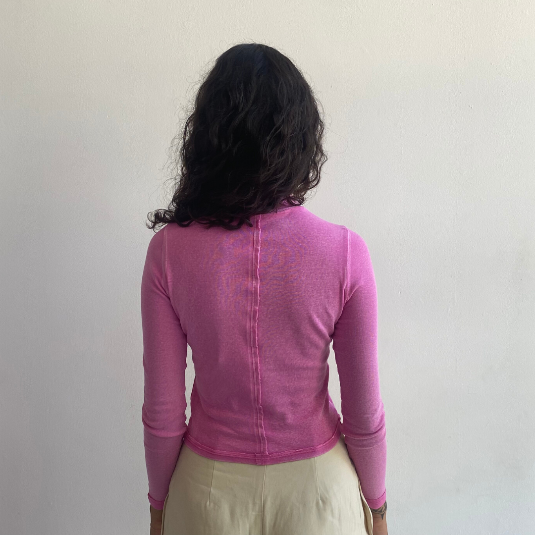 Lapped Baby Turtleneck in Petunia