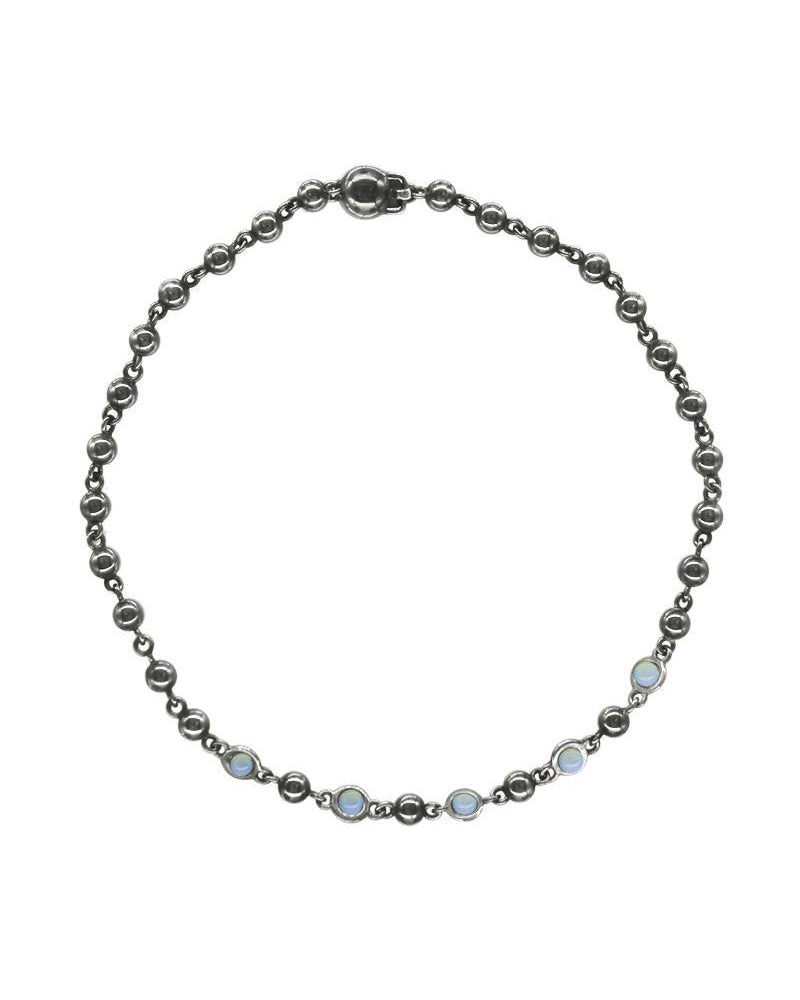 VARON Mini Atlas Oxidized Chain with Opalinas in Sterling Silver - GENERO NEUTRAL