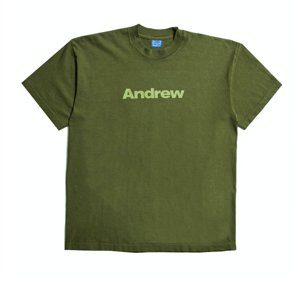 Andrew Logo Tee in Olive