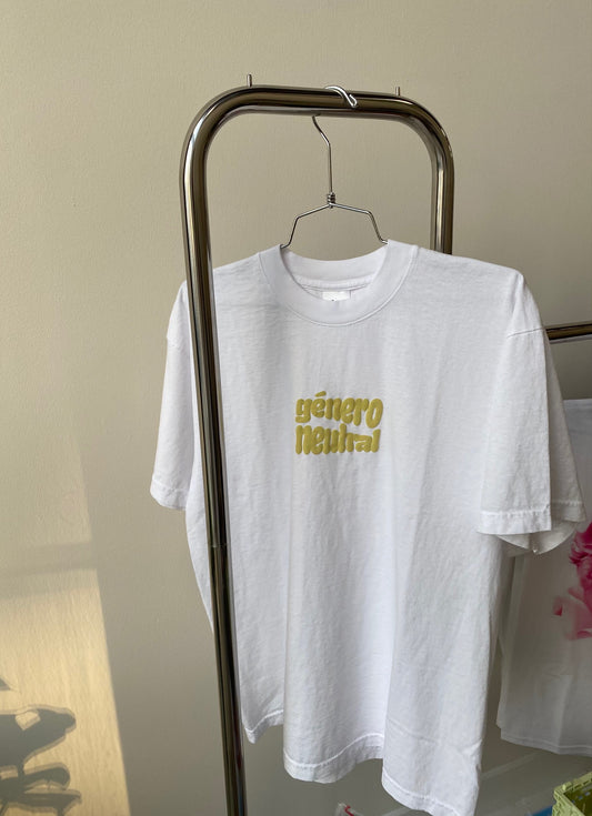 GNLA Shop Tee in White + Green